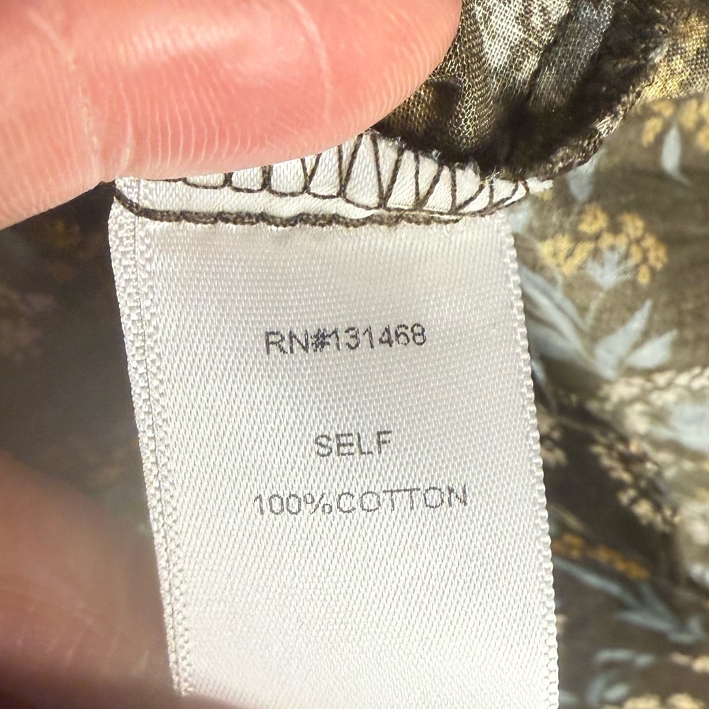 Fate 100% Cotton Floral Ruffle Pintuck‎ Blouse - Earthy Boho Brown S - Picture 4 of 7